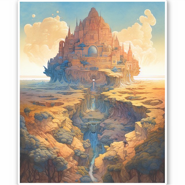 Surreal Palace Landscape Sticker (Front)