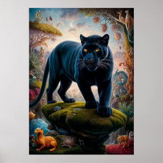 Surreal Panther Safari Poster