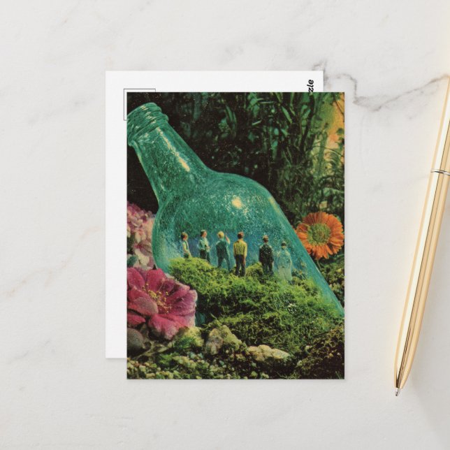 Surreal People in a Bottle Postcard (Front/Back In Situ)