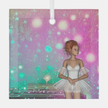 Surreal Piano Green & Pink Background & Ballerina