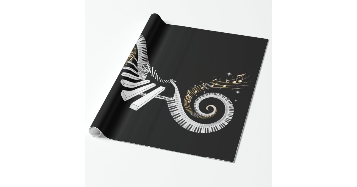 Surreal Piano Keyboard Wrapping Paper Zazzle