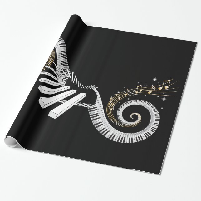 Surreal Piano Keyboard  Wrapping Paper (Unrolled)
