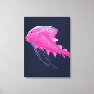 Surreal Pink Jellyfish Fish Hybrid Fantasy Ocean Canvas Print
