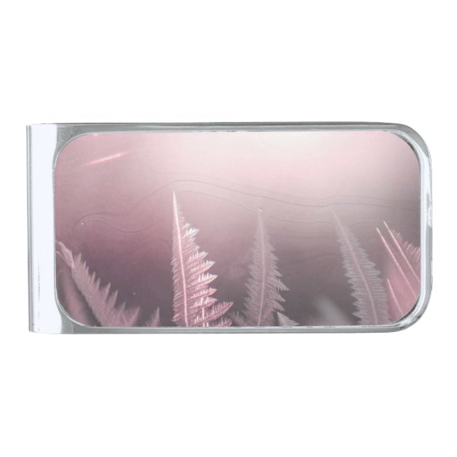 Surreal Pink Landscape  Silver Finish Money Clip (Front)