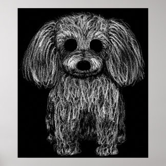 Surreal Poodle Poster