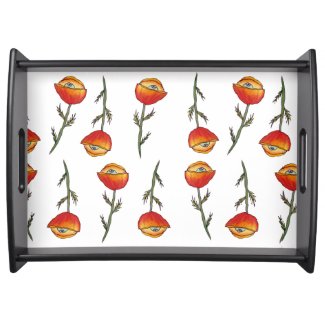 Surreal Poppies  Serving Tray