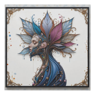 Surreal portrait faux canvas print