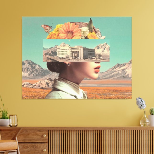Surreal Portrait with Architectural Landscape Canvas Print (Insitu(LivingRoom))