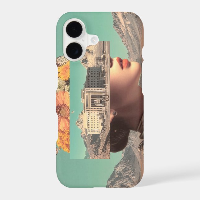 Surreal Portrait with Architectural Landscape iPhone Case (Back)
