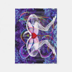Surreal Psychedelic Dragon Fly Fleece Blanket