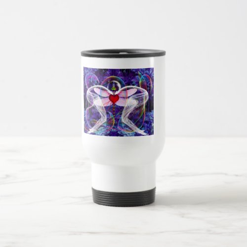 Surreal Psychedelic Dragon Fly Travel Mug