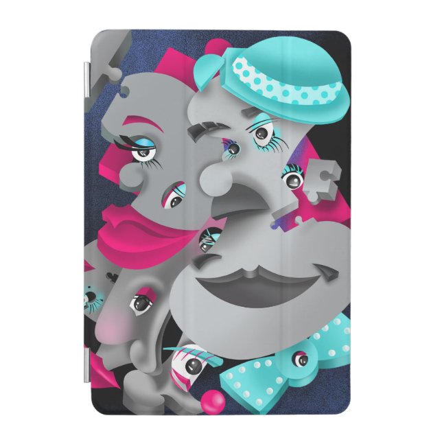 Surreal Puzzel Faces  iPad Mini Cover (Front)