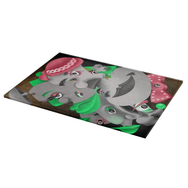 Surreal Puzzle Faces Chopping Board (Corner)
