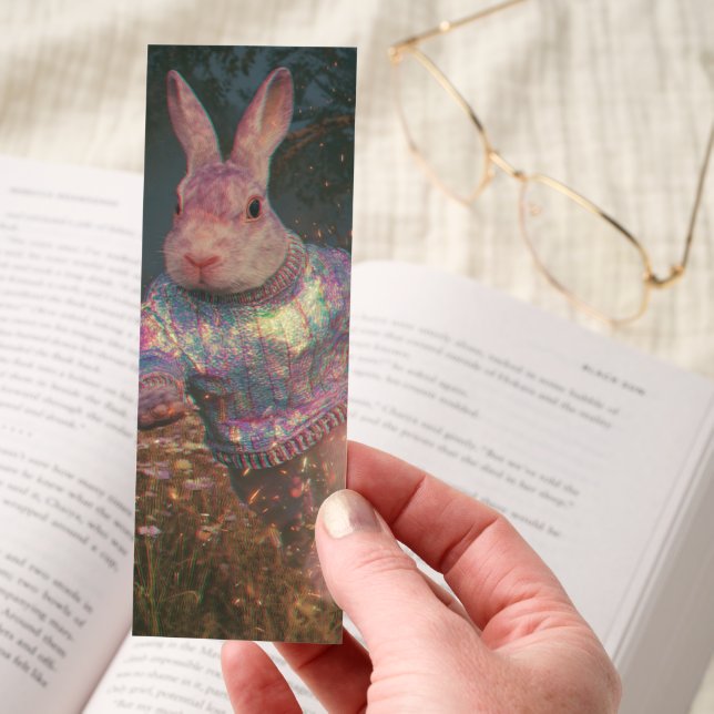 Surreal Rabbit in a Sweater Running Bookmarks (Hand)