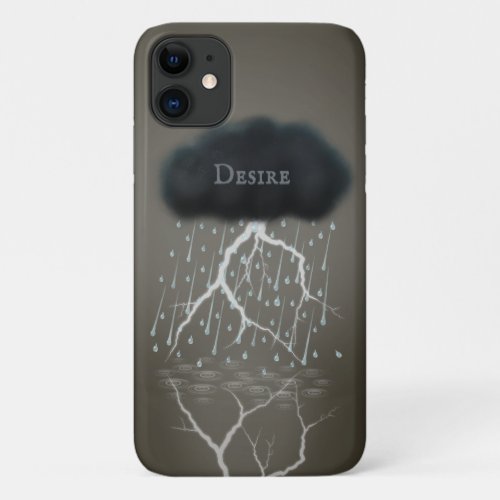 Surreal Rain Cloud Custom Name or Text Fanciful iPhone 11 Case