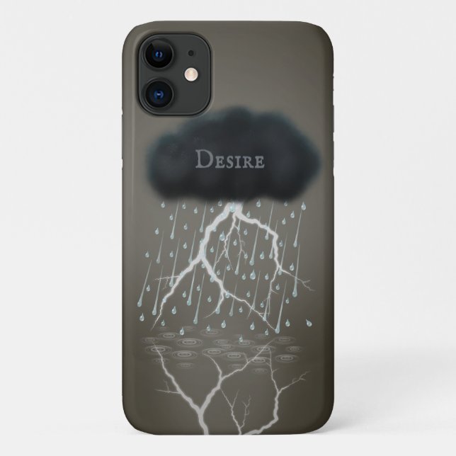 Surreal Rain Cloud Custom Name or Text Fanciful Case-Mate iPhone Case (Back)