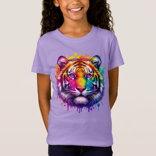 Surreal Rainbow Tiger T_Shirt
