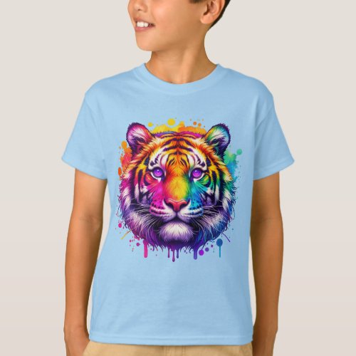 Surreal Rainbow Tiger T_Shirt