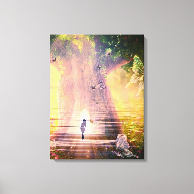 Surreal River Forest of Butterflies Canvas Print (Front)