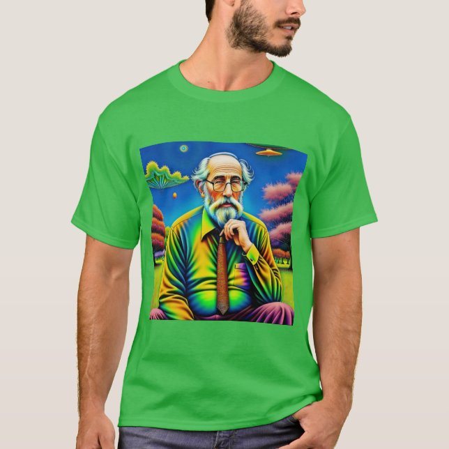 Surreal Sage, Elderly Contemplation T-Shirt (Front)