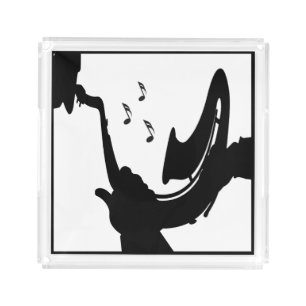 Surreal Saxophone Play Acrylic Tray