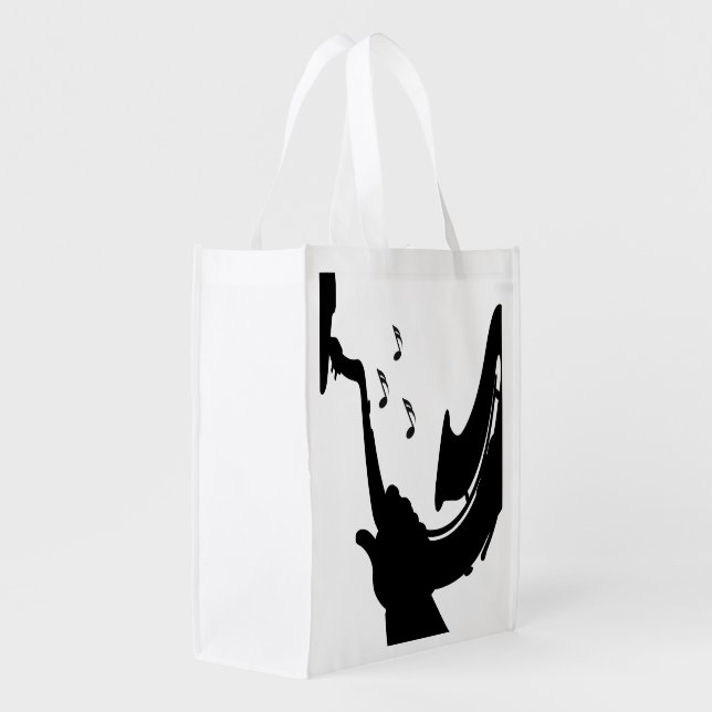Surreal Saxophone Play Grocery Bag (Back Side)