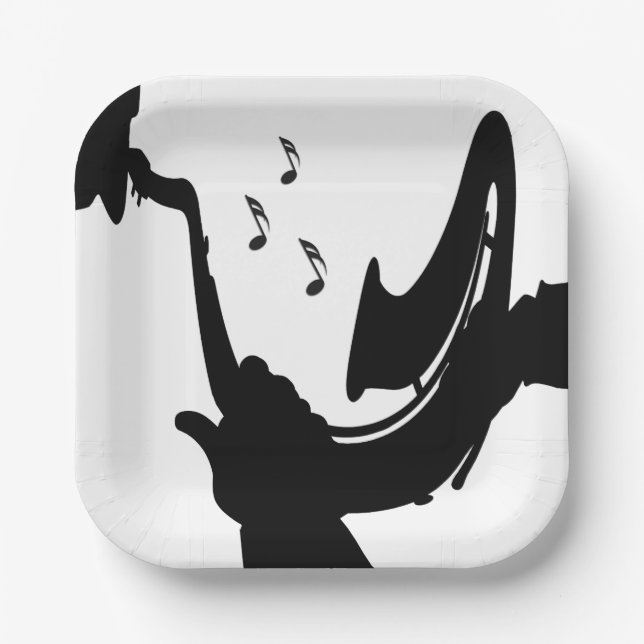 Surreal Saxophone Play Paper Plates (Front)