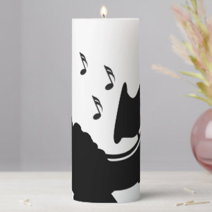 Surreal Saxophone Play Pillar Candle