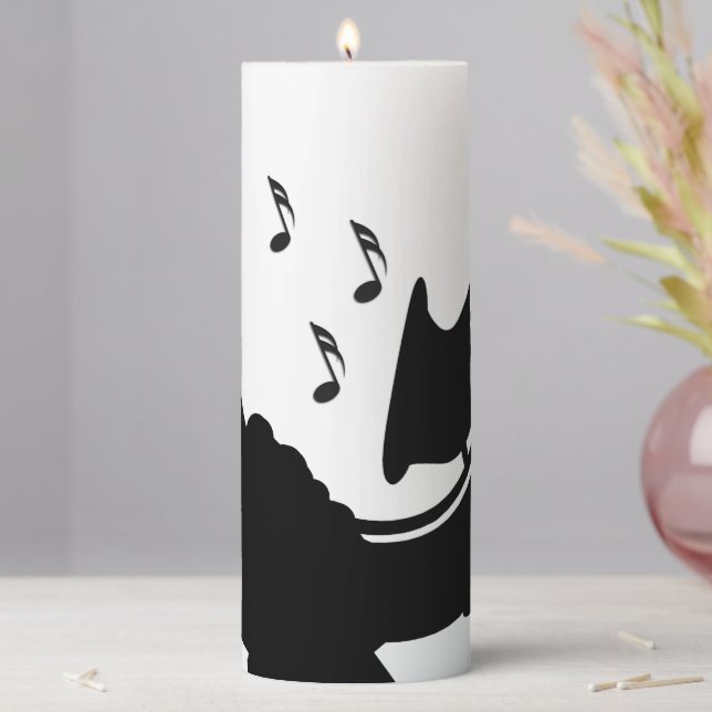 Surreal Saxophone Play Pillar Candle (In Situ)
