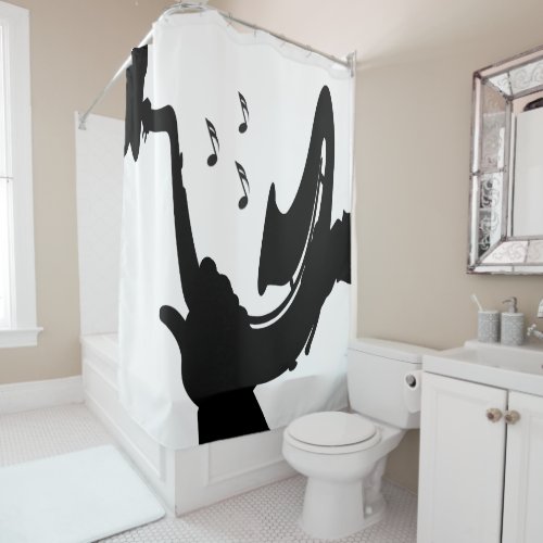 Surreal Saxophone Play Shower Curtain