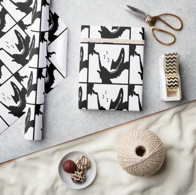 Surreal Saxophone Play Wrapping Paper (Crafts)