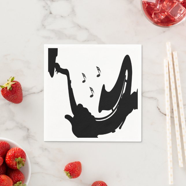 Surreal Saxophone Player Napkins (Insitu)