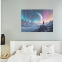 Surreal Sci-Fi Planetscape with Cosmic Explorer