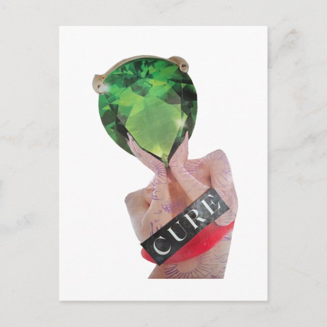 Surreal Sexy Gemstone Lady Collage  Postcard (Front)
