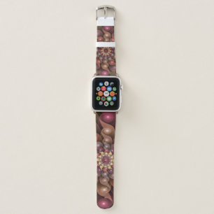 Surreal Shiny Flower Modern Abstract Fractal Art Apple Watch Band