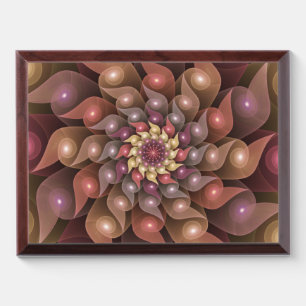 Surreal Shiny Flower Modern Abstract Fractal Art Award Plaque