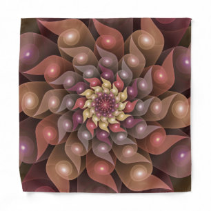 Surreal Shiny Flower Modern Abstract Fractal Art Bandana