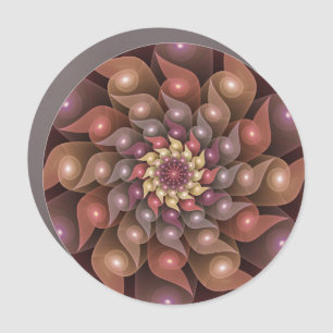 Surreal Shiny Flower Modern Abstract Fractal Art Car Magnet