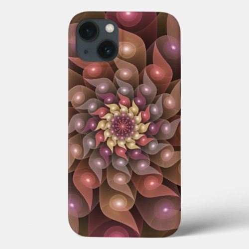 Surreal Shiny Flower Modern Abstract Fractal Art iPhone 13 Case
