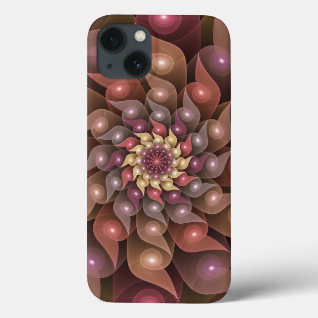 Surreal Shiny Flower Modern Abstract Fractal Art Case-Mate iPhone Case (Back)