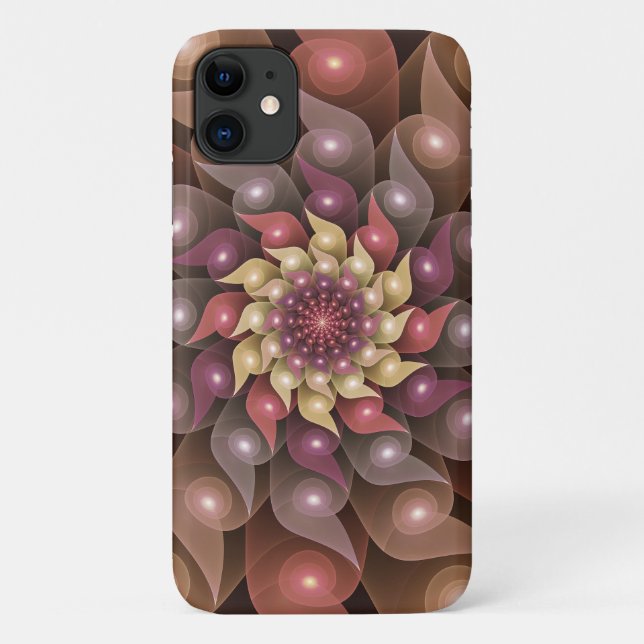 Surreal Shiny Flower Modern Abstract Fractal Art Case-Mate iPhone Case (Back)