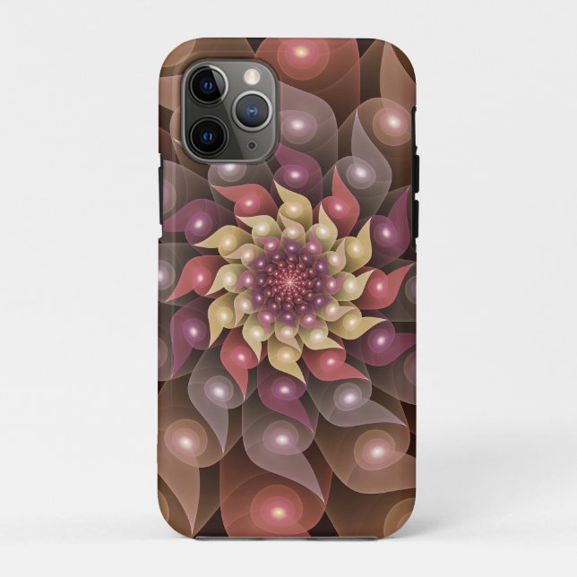Surreal Shiny Flower Modern Abstract Fractal Art Case-Mate iPhone Case (Back)