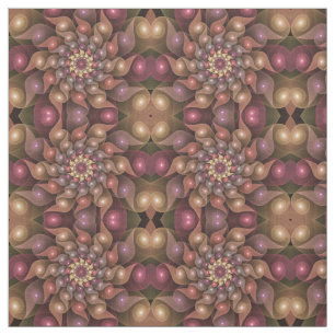 Surreal Shiny Flower Modern Abstract Fractal Art Fabric