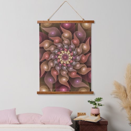 Surreal Shiny Flower Modern Abstract Fractal Art Hanging Tapestry