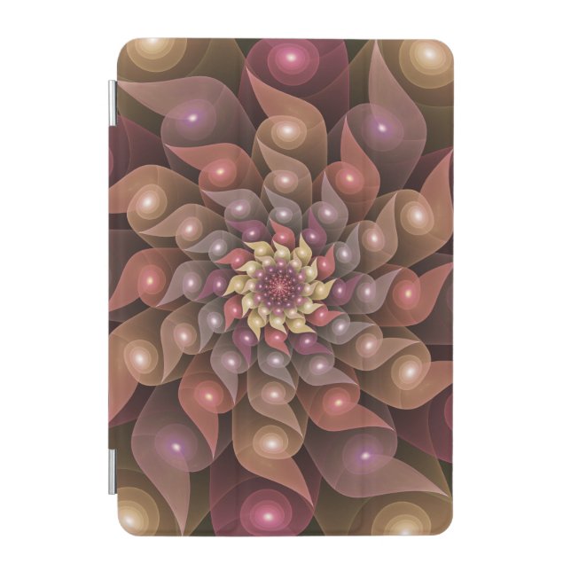 Surreal Shiny Flower Modern Abstract Fractal Art iPad Mini Cover (Front)