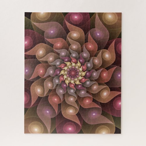 Surreal Shiny Flower Modern Abstract Fractal Art Jigsaw Puzzle