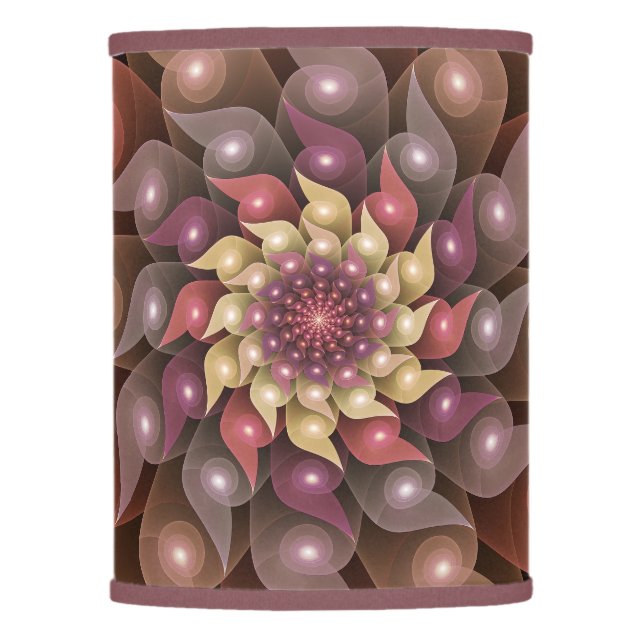 Surreal Shiny Flower Modern Abstract Fractal Art Lamp Shade (Front)