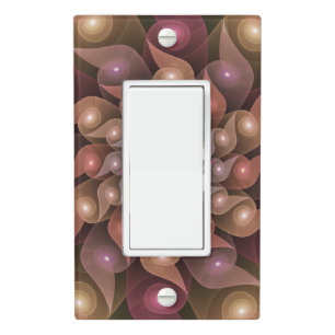 Surreal Shiny Flower Modern Abstract Fractal Art Light Switch Cover