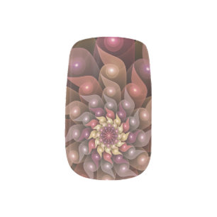 Surreal Shiny Flower Modern Abstract Fractal Art Minx Nail Art