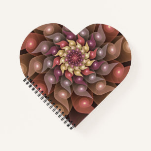 Surreal Shiny Flower Modern Abstract Fractal Art Notebook